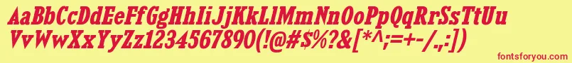 KingsbridgeScBdIt Font – Red Fonts on Yellow Background