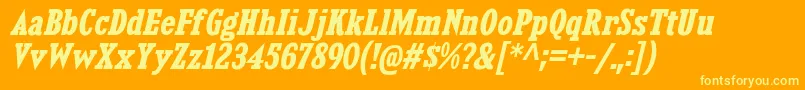 KingsbridgeScBdIt Font – Yellow Fonts on Orange Background