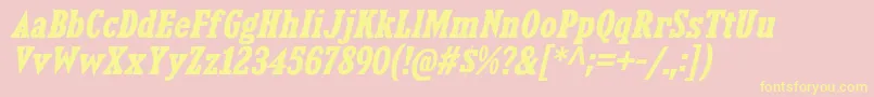 KingsbridgeScBdIt Font – Yellow Fonts on Pink Background