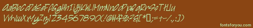 IrezumiI-Schriftart – Grüne Schriften auf braunem Hintergrund