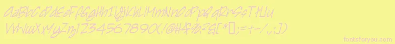 Fonte IrezumiI – fontes rosa em um fundo amarelo