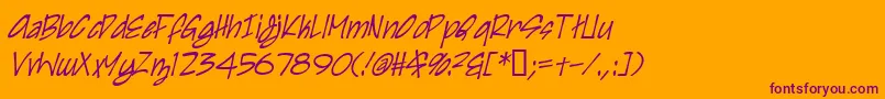 IrezumiI Font – Purple Fonts on Orange Background