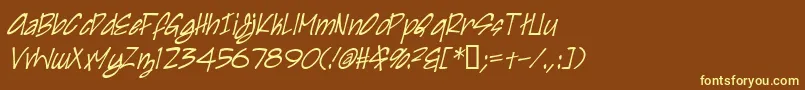 IrezumiI-fontti – keltaiset fontit ruskealla taustalla