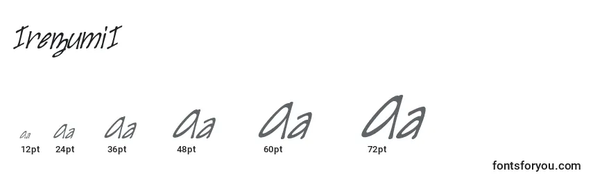 Размеры шрифта IrezumiI