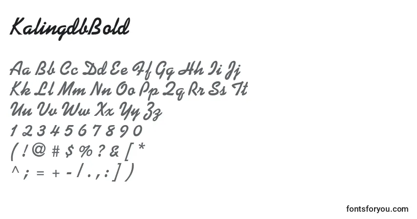 Шрифт KalingdbBold – алфавит, цифры, специальные символы