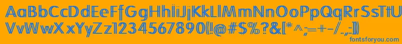 Folkstwins Font – Blue Fonts on Orange Background