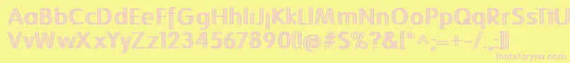 Folkstwins-fontti – vaaleanpunaiset fontit keltaisella taustalla