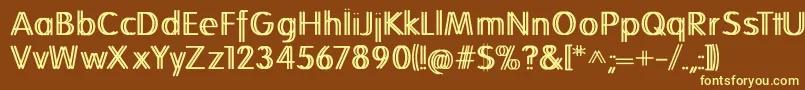 Folkstwins-fontti – keltaiset fontit ruskealla taustalla