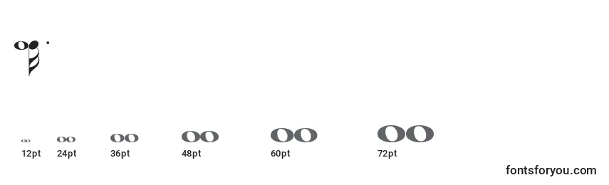 Размеры шрифта Akvo