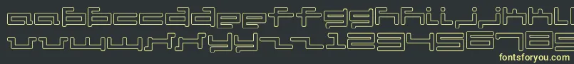 V5cuoフォントについての詳細 フォントV5cuo – 黒い背景に黄色の文字