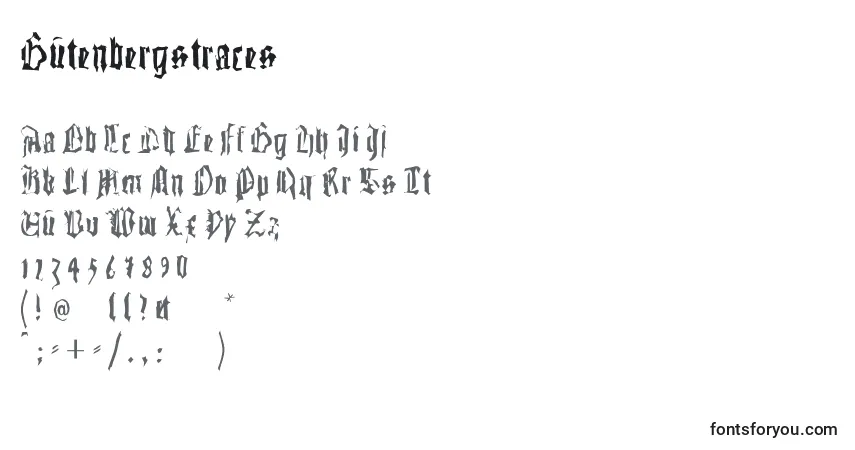 Fuente Gutenbergstraces - alfabeto, números, caracteres especiales