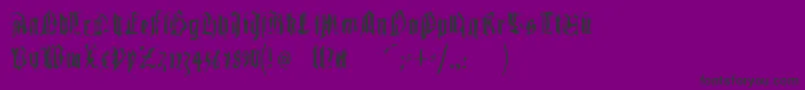 Gutenbergstraces-Schriftart – Schwarze Schriften auf violettem Hintergrund