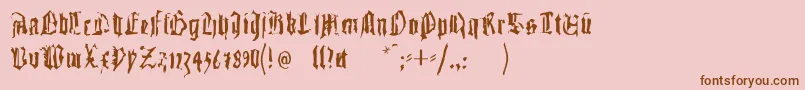 Police Gutenbergstraces – polices brunes sur fond rose