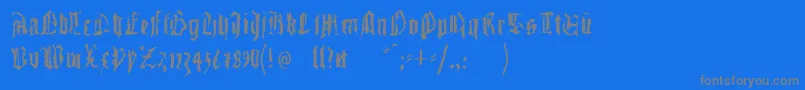 Gutenbergstraces-Schriftart – Graue Schriften auf blauem Hintergrund