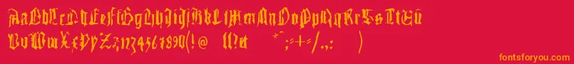 Gutenbergstraces Font – Orange Fonts on Red Background