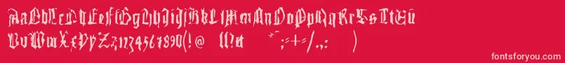 Gutenbergstraces Font – Pink Fonts on Red Background