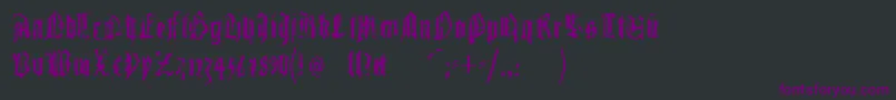Czcionka Gutenbergstraces – fioletowe czcionki na czarnym tle