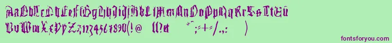 Gutenbergstraces Font – Purple Fonts on Green Background