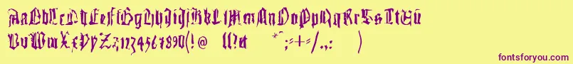 Gutenbergstraces Font – Purple Fonts on Yellow Background