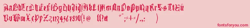 Gutenbergstraces Font – Red Fonts on Pink Background
