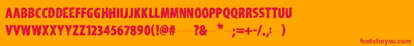 EdirneNormal-Schriftart – Rote Schriften auf orangefarbenem Hintergrund