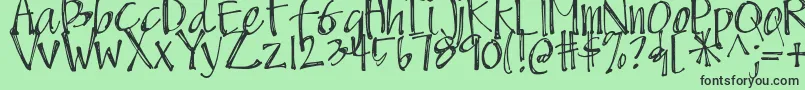 DjbScruffyAngel Font – Black Fonts on Green Background