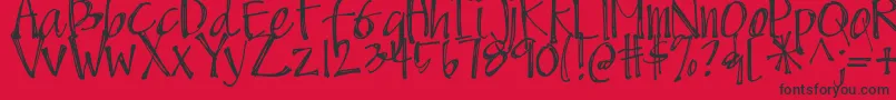 DjbScruffyAngel Font – Black Fonts on Red Background