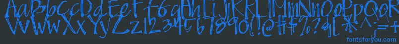 DjbScruffyAngel Font – Blue Fonts on Black Background