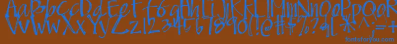 DjbScruffyAngel Font – Blue Fonts on Brown Background