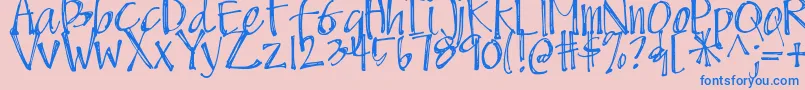 DjbScruffyAngel Font – Blue Fonts on Pink Background