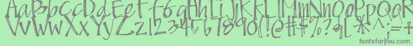 DjbScruffyAngel Font – Gray Fonts on Green Background