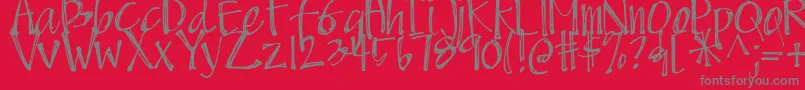 DjbScruffyAngel Font – Gray Fonts on Red Background