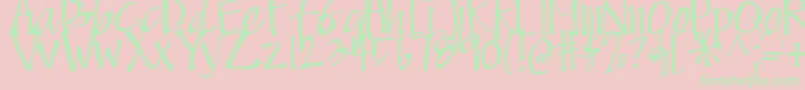 DjbScruffyAngel Font – Green Fonts on Pink Background