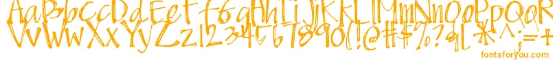 DjbScruffyAngel-Schriftart – Orangefarbene Schriften auf weißem Hintergrund