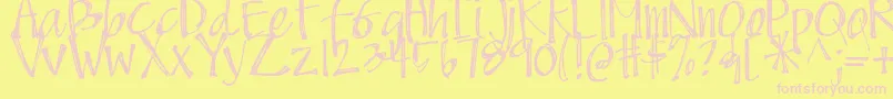 DjbScruffyAngel Font – Pink Fonts on Yellow Background