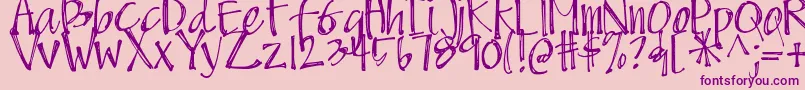 DjbScruffyAngel Font – Purple Fonts on Pink Background