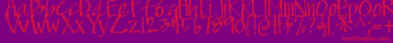 DjbScruffyAngel-Schriftart – Rote Schriften auf violettem Hintergrund