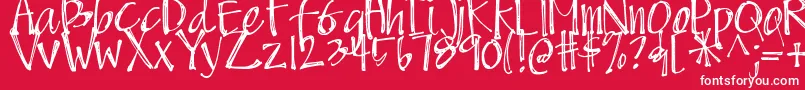 DjbScruffyAngel Font – White Fonts on Red Background
