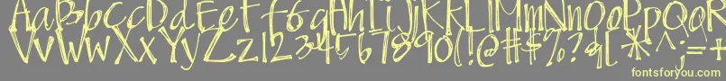 DjbScruffyAngel Font – Yellow Fonts on Gray Background