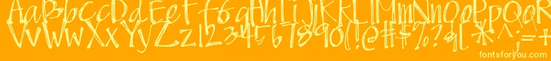 DjbScruffyAngel Font – Yellow Fonts on Orange Background