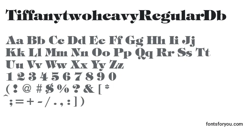 Czcionka TiffanytwoheavyRegularDb – alfabet, cyfry, specjalne znaki