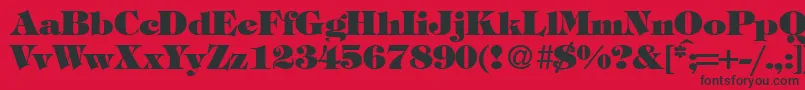 フォントTiffanytwoheavyRegularDb – 赤い背景に黒い文字