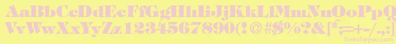 TiffanytwoheavyRegularDb Font – Pink Fonts on Yellow Background