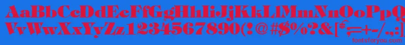 TiffanytwoheavyRegularDb Font – Red Fonts on Blue Background