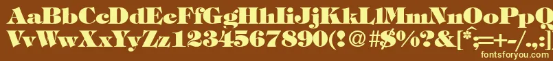 TiffanytwoheavyRegularDb Font – Yellow Fonts on Brown Background