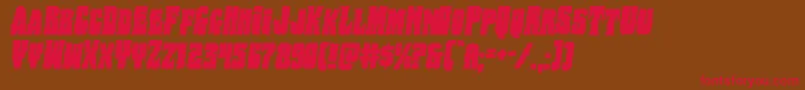 Bogbeastital-Schriftart – Rote Schriften auf braunem Hintergrund