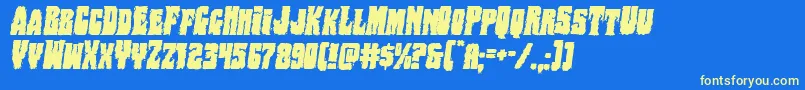 Bogbeastital Font – Yellow Fonts on Blue Background