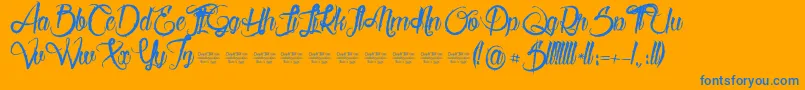 Serval Font – Blue Fonts on Orange Background