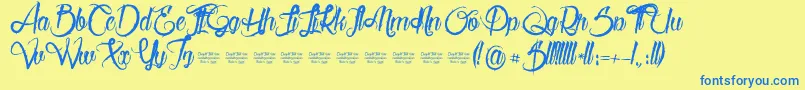 Serval Font – Blue Fonts on Yellow Background