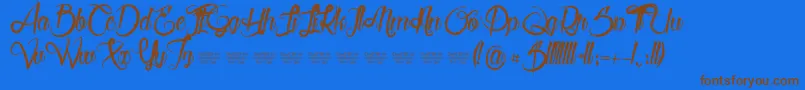 Serval Font – Brown Fonts on Blue Background